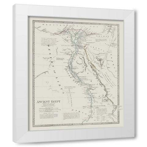 Africa Ancient Egypt -Long 1831 White Modern Wood Framed Art Print by Long