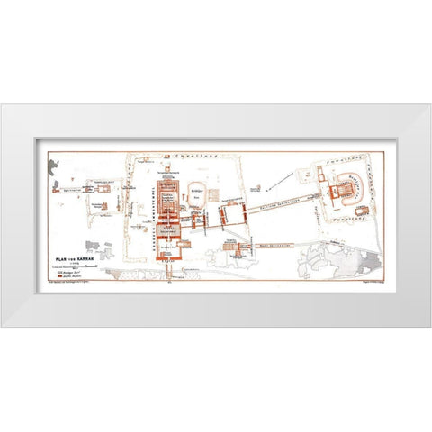 Africa Karnak Plan Egypt - Baedeker 1913 White Modern Wood Framed Art Print by Baedeker