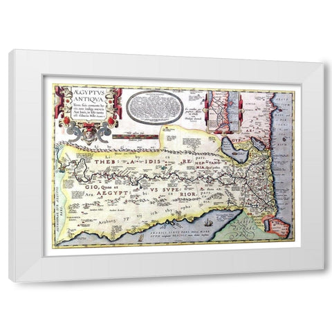 Africa Ancient Egypt - Ortelius 1570 White Modern Wood Framed Art Print by Ortelius