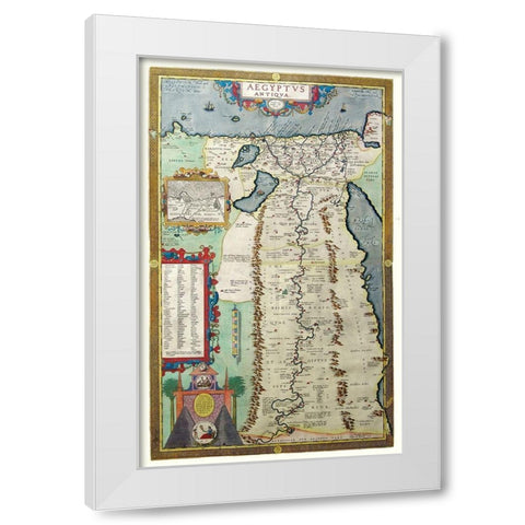 Africa Ancient Egypt - Ortelius 1570 White Modern Wood Framed Art Print by Ortelius
