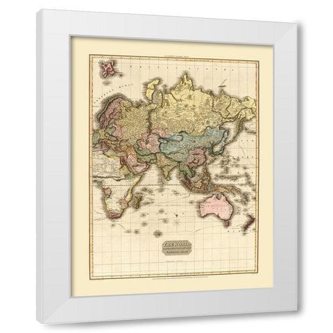 Eastern Hemisphere - Strand 1812 White Modern Wood Framed Art Print by Strand