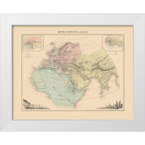 World as Known to Ancients - Willard 1827 White Modern Wood Framed Art Print by Willard
