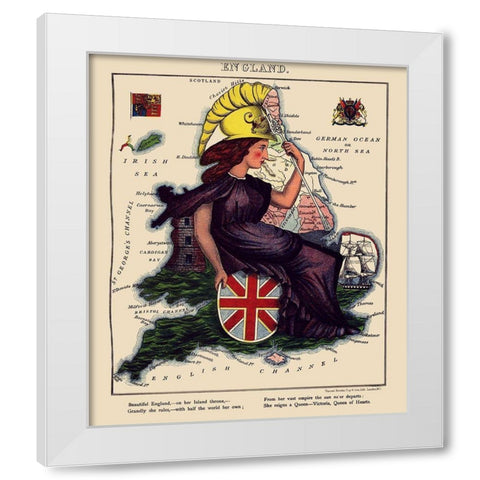 Great Britain England - Lancaster 1869 White Modern Wood Framed Art Print by Lancaster