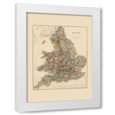 Great Britain England - Arrowsmith 1844 White Modern Wood Framed Art Print by Arrowsmith