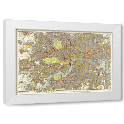 London England - Smith 1910 White Modern Wood Framed Art Print by Smith