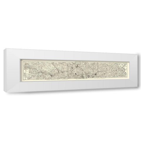 London England Central Section 2 - Bartholomew White Modern Wood Framed Art Print by Bartholomew