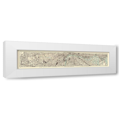 London England Central Section 3 - Bartholomew White Modern Wood Framed Art Print by Bartholomew