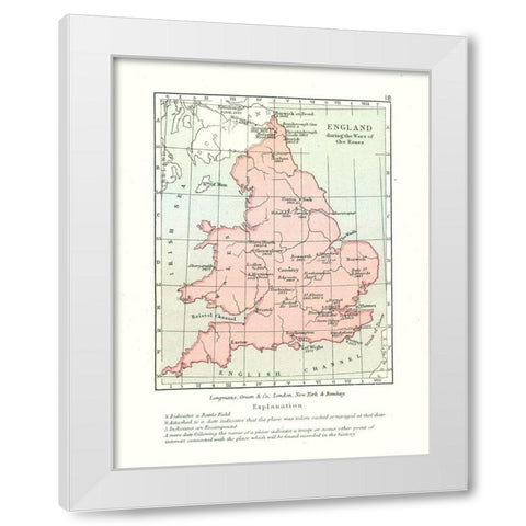 War of Roses England - Gardiner 1902 White Modern Wood Framed Art Print by Gardiner