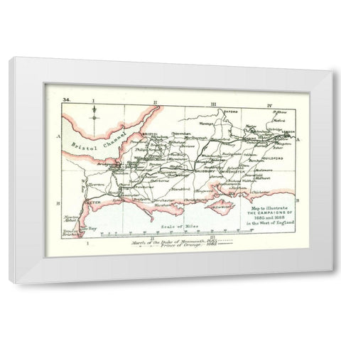 Campaigns 1685 England - Gardiner 1902 White Modern Wood Framed Art Print by Gardiner