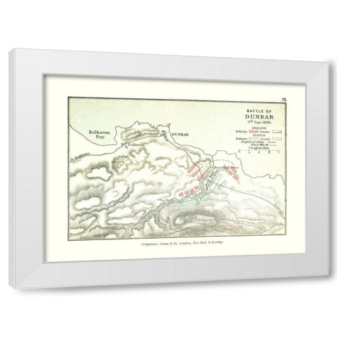 Scotland Battle of Dunbar 1650 - Gardiner 1902 White Modern Wood Framed Art Print by Gardiner