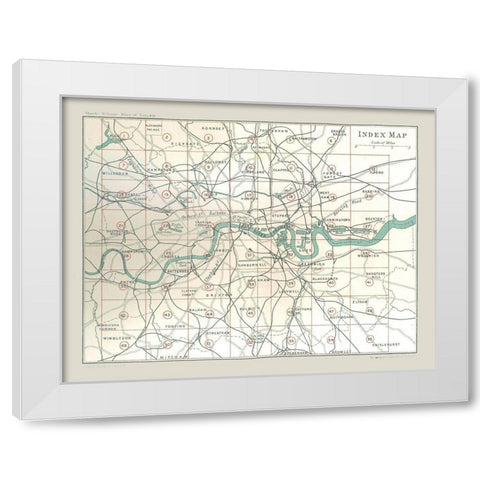 Index Atlas of London England - Philip 1902 White Modern Wood Framed Art Print by Philip