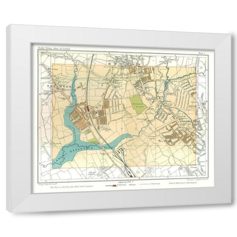 Hendon London England - Philip 1904 White Modern Wood Framed Art Print by Philip