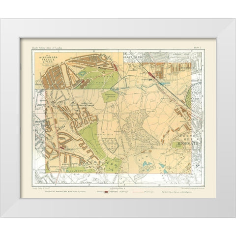 Alexandra Palace England - Philip 1904 White Modern Wood Framed Art Print by Philip