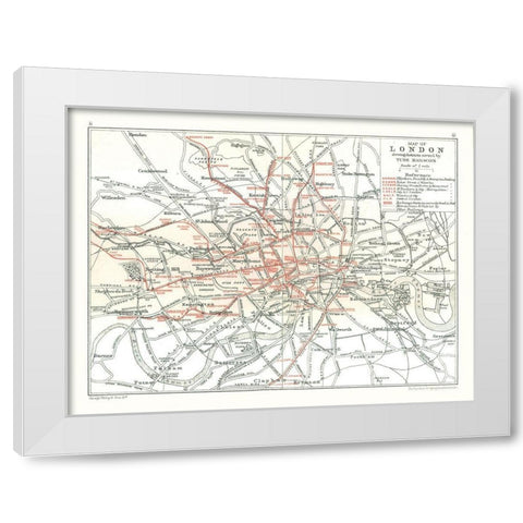 London Tube Railways England - Philip 1904 White Modern Wood Framed Art Print by Philip