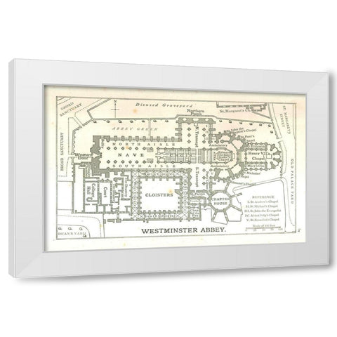 Westminster Abbey England - Philip 1904 White Modern Wood Framed Art Print by Philip