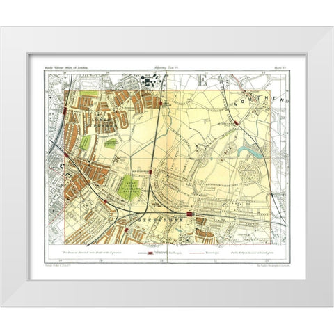 Sydenham Beckenham London England - Philip 1904 White Modern Wood Framed Art Print by Philip