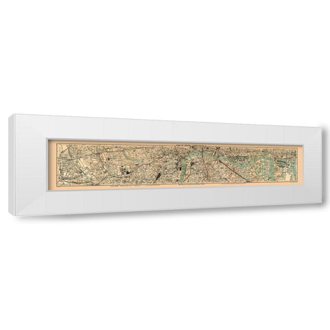 Central London England - Ward 1904 White Modern Wood Framed Art Print by Ward