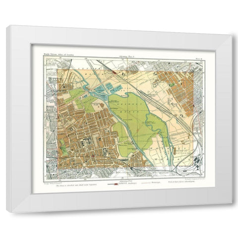 Hackney Marshes London England - Philip 1904 White Modern Wood Framed Art Print by Philip
