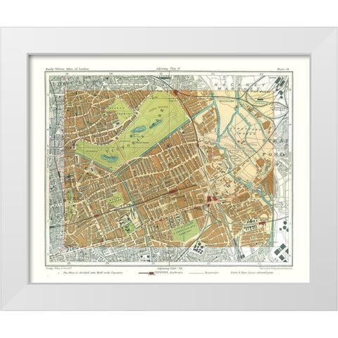 Victoria Park London England - Philip 1904 White Modern Wood Framed Art Print by Philip