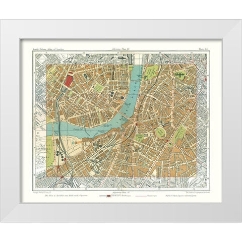 Lambeth London England - Philip 1904 White Modern Wood Framed Art Print by Philip