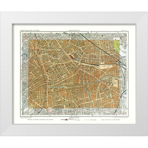 Walworth London England - Philip 1904 White Modern Wood Framed Art Print by Philip