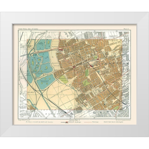 Walthamstow London England - Philip 1904 White Modern Wood Framed Art Print by Philip