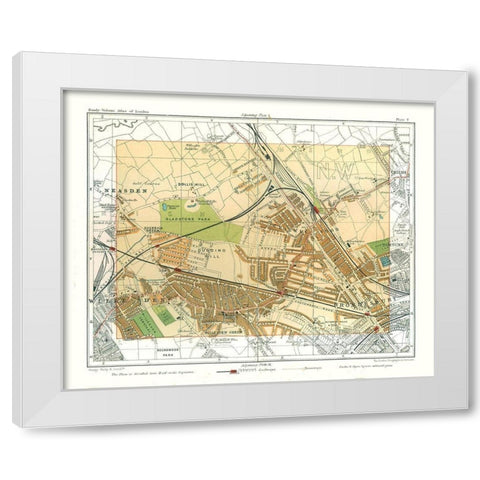 Cricklewood London England - Philip 1904 White Modern Wood Framed Art Print by Philip