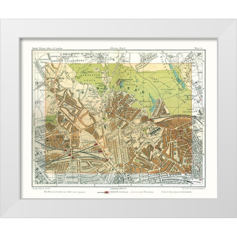 Hampstead London England - Philip 1904 White Modern Wood Framed Art Print by Philip