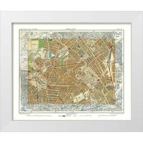 Holloway London England - Philip 1904 White Modern Wood Framed Art Print by Philip
