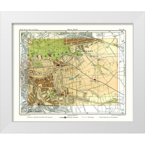 Blackheath London England - Philip 1904 White Modern Wood Framed Art Print by Philip