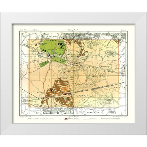 Shooters Hill London England - Philip 1904 White Modern Wood Framed Art Print by Philip