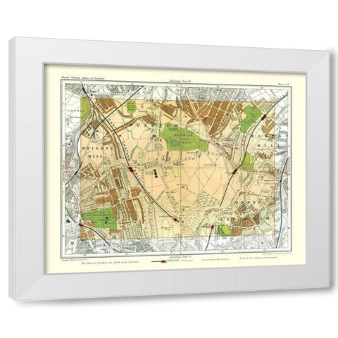 Dulwich London England - Philip 1904 White Modern Wood Framed Art Print by Philip