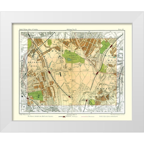 Dulwich London England - Philip 1904 White Modern Wood Framed Art Print by Philip