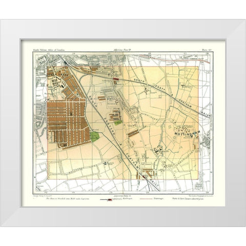 Mottingham London England - Philip 1904 White Modern Wood Framed Art Print by Philip