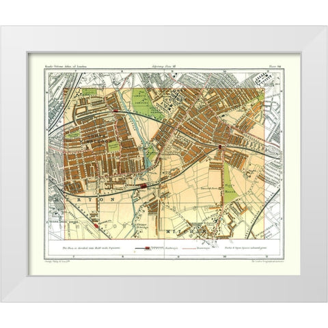 South Wimbledon London England - Philip 1904 White Modern Wood Framed Art Print by Philip