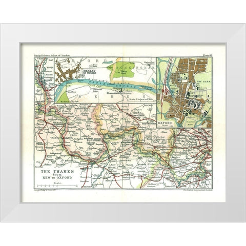River Thames London England - Philip 1904 White Modern Wood Framed Art Print by Philip