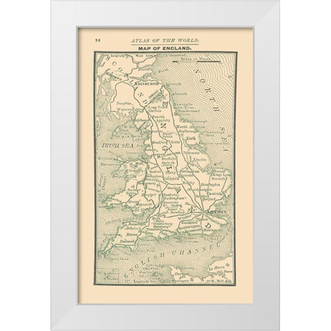 England - Alden 1886 White Modern Wood Framed Art Print by Alden