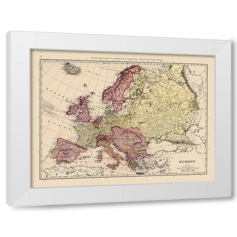Russia France Austria Hungary Germany White Modern Wood Framed Art Print by Rand McNally