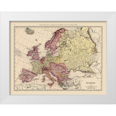 Russia France Austria Hungary Germany White Modern Wood Framed Art Print by Rand McNally