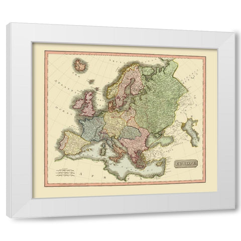 Norway Spain Portugal France Germany Hungary White Modern Wood Framed Art Print by Thomson