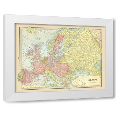 Europe - Cram 1898 White Modern Wood Framed Art Print by Cram