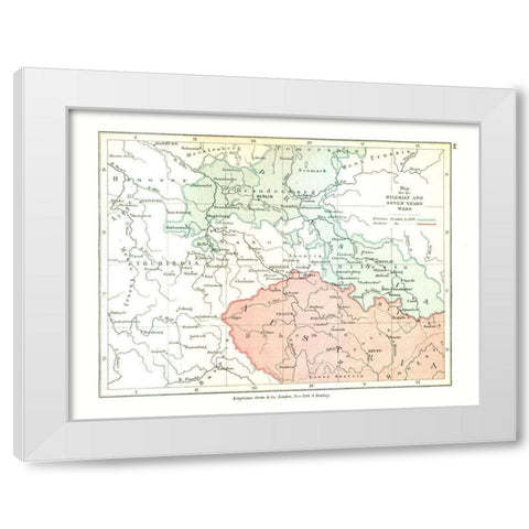 Silesian Seven Years Wars Europe - Gardiner 1902 White Modern Wood Framed Art Print by Gardiner