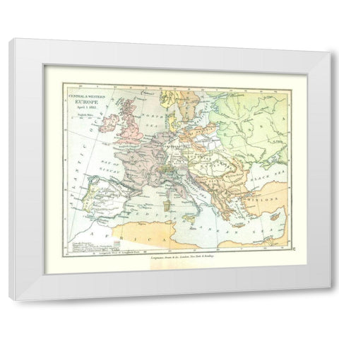 Europe 1812 - Gardiner 1902 White Modern Wood Framed Art Print by Gardiner