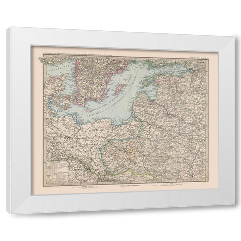 Europe Baltic Sea Surroundings - Stieler 1885 White Modern Wood Framed Art Print by Stieler