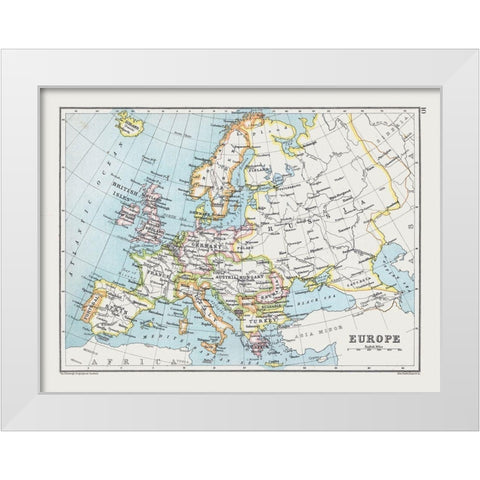 Russia France Austria Hungary Germany White Modern Wood Framed Art Print by Bartholomew