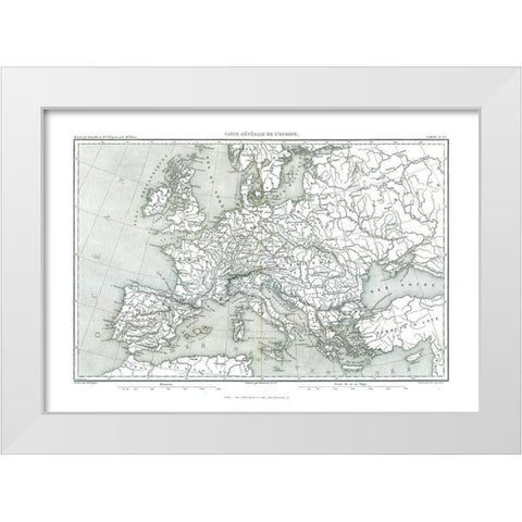 Europe - Thiers 1866 White Modern Wood Framed Art Print by Thiers