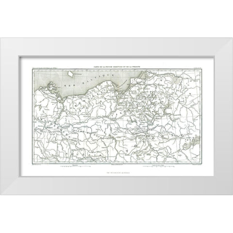 Europe East Prussia Poland - Thiers 1866 White Modern Wood Framed Art Print by Thiers