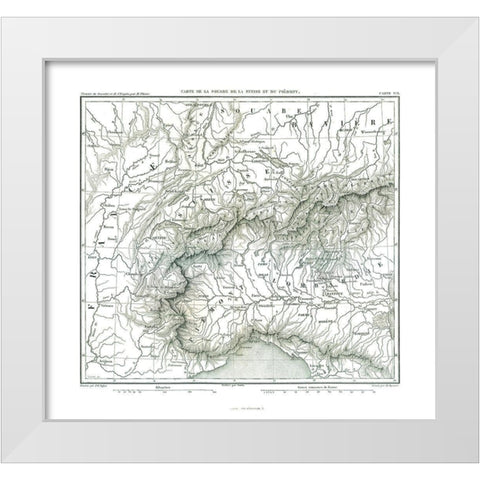 Swabia Germany Piedmont Italy Europe - Thiers 1866 White Modern Wood Framed Art Print by Thiers