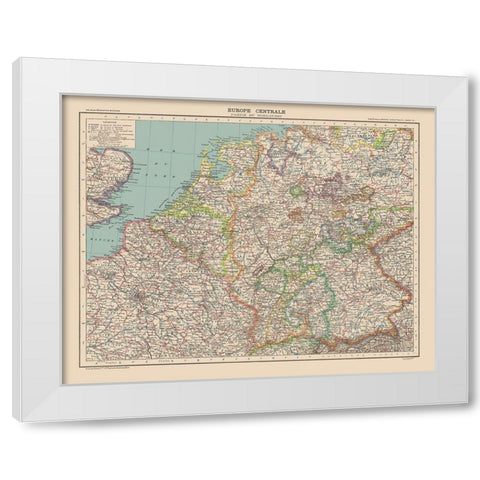 Central Europe - Schrader 1908 White Modern Wood Framed Art Print by Schrader