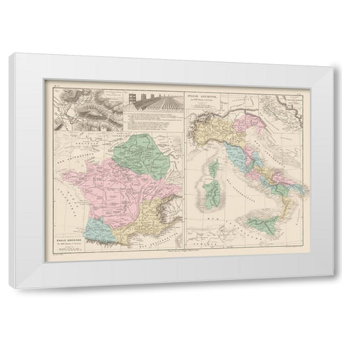Ancient France Italy Belgium Punic Wars Europe White Modern Wood Framed Art Print by Drioux